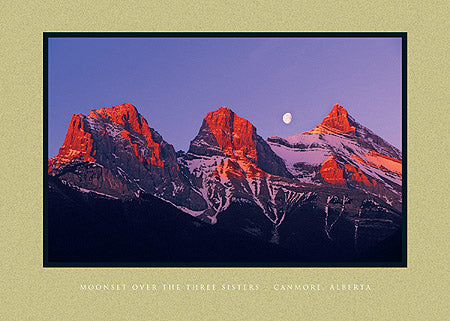 Moonset over the Three Sisters - Canmore, Alberta